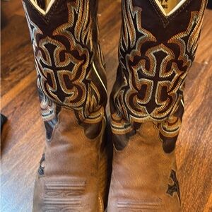 Tony Lama Brown and Black Western Boots